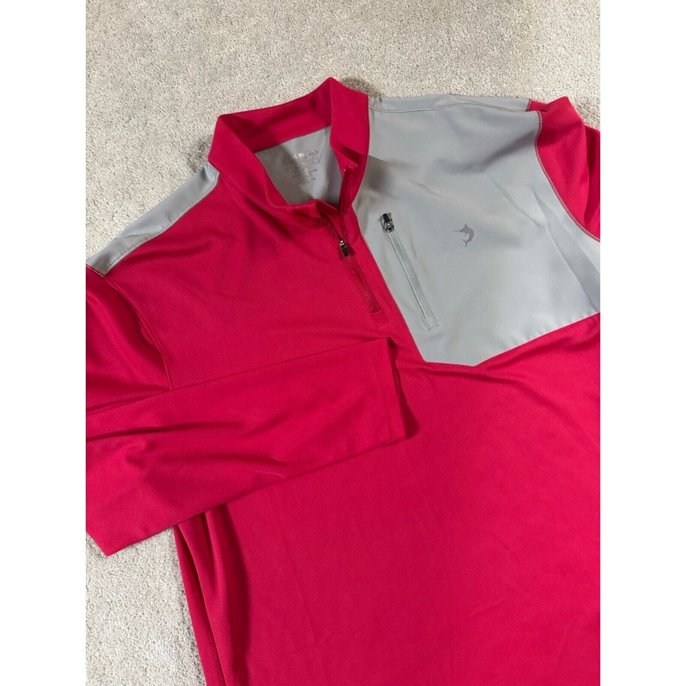 Reel Legends Performance Fishing Shirt‎ Men's 2XL Rose Red  Long Sleeve 1/4 Zip
